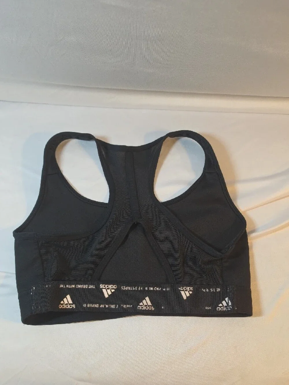 adidas Black Racerback Swim Sports Top with White Logo